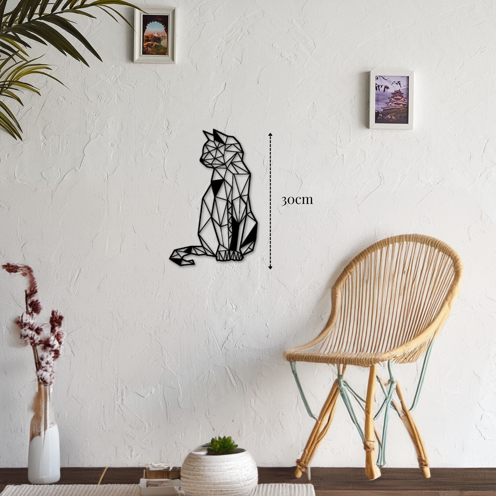 petite décoration murale chat géométrique